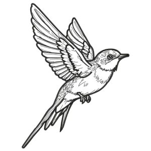 Sparrow Embroidery Design